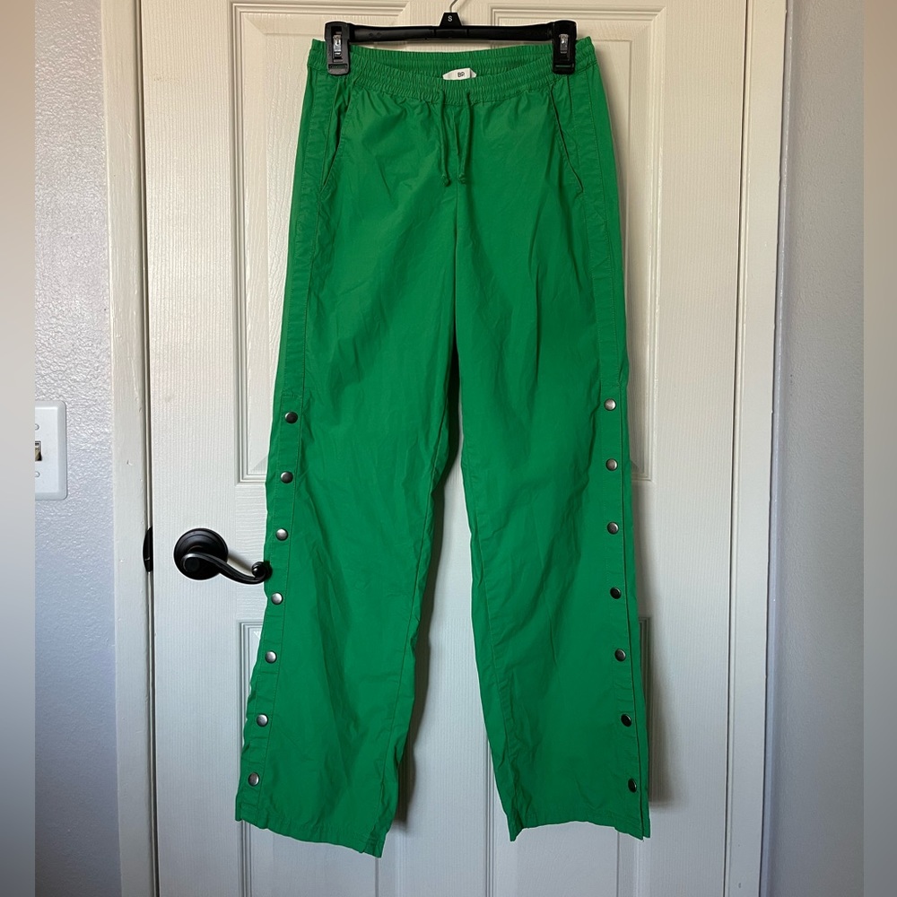 Nordstrom Green Snap-Closure Track Pants